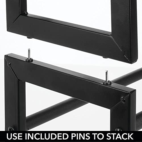 mDesign Metal 3 Tier Adjustable/Expandable Shoe and Boot Storage Organizer Rack - Space-Saving, Angled Vertical Storage - Closet, Entryway, Mudroom, Bedroom, Garage - Black - Image 5