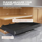Seinloes 2 Pack Pull Out Cabinet Organizer for Wide Cabinets,Expandable 20.4"-30.4" Width,5 Slide Rails Slide Out Drawers With Raising Pad for Framed Cabinets,No Drill Roll Out Shelves 21" Deep,Black - Image 2