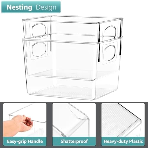 Sorbus Fridge Organizers and Storage, Clear Plastic Bins (Medium, 8 Pack) - Image 6