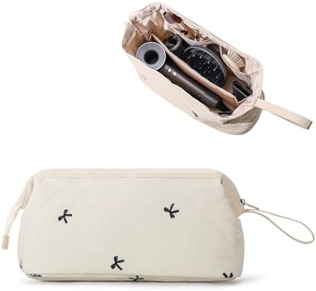 GISMTR Large Quilted Hair Tools Travel Bag for Hair Dryer Aesthetic Cute Dustproof Travel Organizer Flat Curling Iron Travel Organizer by GISMTR