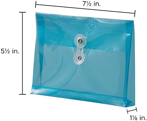 JAM PAPER Plastic Envelopes with Button & String Tie Closure - Index Size - 5 1/2 x 7 1/2 - Assorted Colors - 24/Pack - Image 5