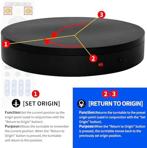 19.7In Remote Large Motorized electric turntable Rotating platform Photography Turntable Motorized lazy susan Base giratoria para for Photography,3D Scanner,Heavy duty display(Load Range:220~500lbs) - Image 6