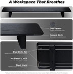 ULTRARM Moodular Wooden Monitor Stand Desk Organizer, Large 45.6" Black - Image 3