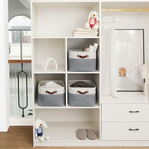 OrganiHaus 16x12.5in Storage Baskets, 3 Pack - Fabric Bins for Shelves - Image 5