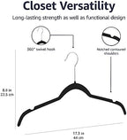 Amazon Basics Space Saving Slim Velvet Non-Slip Clothes Hangers for Closet Organization, Black, 100-Pack - Image 6