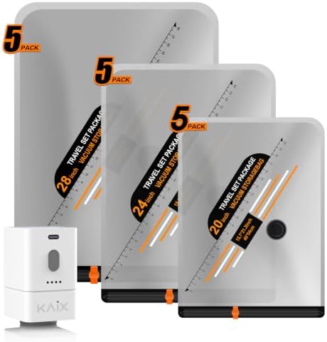 KAIX Electric Vacuum Storage Bags for Suitcase (15 Combo Set) by KAIX