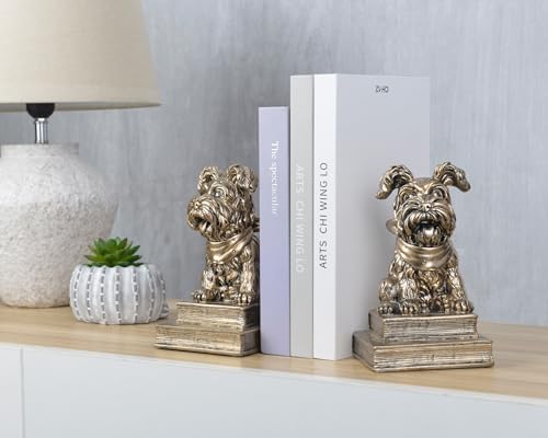 Vintage Antique Gold Dog Bookends,Decorative Book Ends for Shelves - Image 5