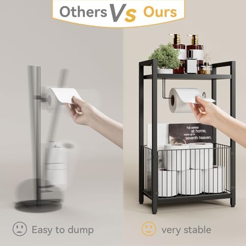 IBUYKE Toilet Paper Holder Stand Bathroom Tissue Roll Dispenser UTLJ020B - Image 7