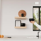 Wood Floating Shelves for Wall 12 Inch, Natural Wood, Small Wooden Shelf - Image 3