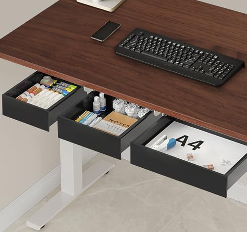 SVNNELP Under Desk Table Drawer Storage Organizer,3 Pack Large & Medium & Small Slide Out Desk Drawers - Hidden Desktop Organizer,Adhesive Storage Pencil Tray Under Table(BLACK/LMS) by SVNNELP