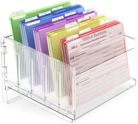 File Sorter Organizer, 5 Sections Acrylic Letter Tray for Desk, Mail Organizer Letter Holder for Envelopes, Mail, Electronics 1Pack by TheHouseofCoshonwol
