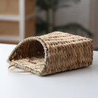 GYASVWU Woven Hanging Basket Water Hyacinth Hanging Wall Basket Wicker Handmade Baskets for Garden Farmhouse Home (Seagrass mouth) - Image 6