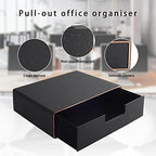 Stackable Organizer Drawer PU Leather Classic Handmade,Organize Home Office Desk Accessories and Sort Letter-Size Paper/a4 Document,Desk Caddy with Drawers Storage Box,13.1x10x3.7inches,Black - Image 5