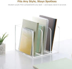 SANRUI Clear Acrylic Vertical Magazine File Organizer with 3-Slot, Clear - Image 5