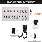 Slatwall Accessories Heavy Duty Garage Hooks Slatwall Panel Hooks Slat Wall Hanging Hook for Bike Ladder Garage Storage System Accessory Multi Size Utility (22 Hook) - Image 2