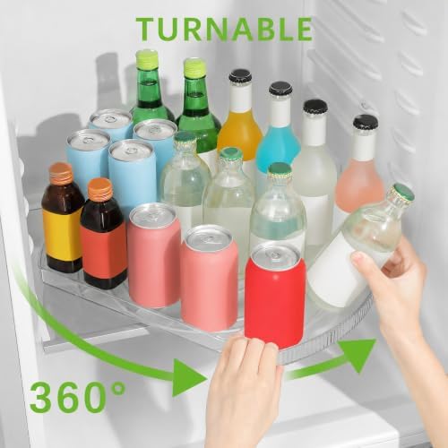 ROWNYEON Lazy Susan Turntable Organizer for Large Refrigerator, 360° Rotate Fridge Organizers and Storage, 16.54 Inches Rectangle Lazy Susan Organizer for Fridge, Cabinet, Pantry,2 - Image 3