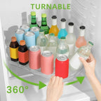 ROWNYEON Lazy Susan Turntable Organizer for Large Refrigerator, 360° Rotate Fridge Organizers and Storage, 16.54 Inches Rectangle Lazy Susan Organizer for Fridge, Cabinet, Pantry,2 - Image 3