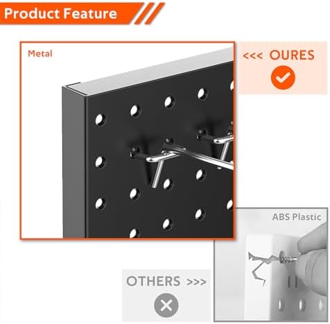 Ultrawall 4 Pcs Metal Pegboard Wall Panels, Peg Boards for Garage Tool Storage (Pack of 2) - Image 4