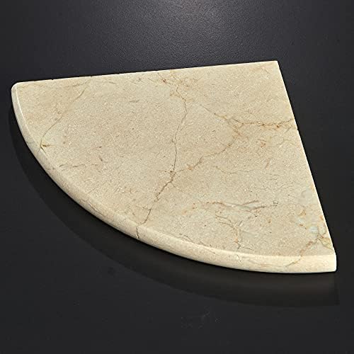 Genuine Marble Corner Shelf for Bathroom Shower Wall, 9"X9"X5/8", Both Sides Polished (CMMT9SHE - Crema Marfil) - Image 4