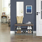 VASAGLE Shoe Bench, Padded Storage Bench with Mesh Shelf - Image 4