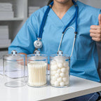 Geiserailie 4 Pcs Clear Plastic Medical Jars with Lids Storage Containers - Image 7