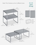 SONGMICS Set of 4 Metal Spice Racks, Stackable Expandable Shelf Risers - Image 6