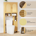 Homhedy Wooden Over The Toilet Storage Cabinet, Natural - Image 3