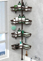 DAOYA Corner Shower Caddy Tension Pole Bronze Tension Rod Shower Organizer by DAOYA