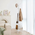 Yoobure Coat Rack Freestanding - Coat Tree with Umbrella Holder, Metal Coat Rack Stand with 12 Hooks, Modern Coat Hanger Stand for Entryway, Purse Rack Hat Rack Stand for Living Room Bedroom Office - Image 5