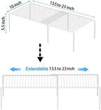 Redrubbit 4-Piece Expandable Metal Rustproof Storage Shelf Rack, Kitchen Counter and Cabinet Organizer, Space Saver for Fridge, Bathroom, White, Set of 2 - Image 3