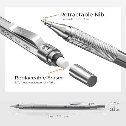Nicpro 33PCS Metal Mechanical Pencil Set in Leather Case - Image 3