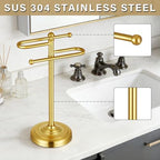 Hand Towel Holder Stand for Bathroom Countertop,S-Shape Bar,Gold - Image 3