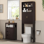 Yaheetech 77in Over the Toilet Storage Cabinet, Espresso Bathroom Organizer - Image 2