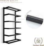 Modern 5-Tier/6-Tier Towel Rack - Wall-Mounted Black Metal Towel Shelf for Bathroom, Space-Saving Storage for Towels, Organizers, and Home Decor (6-Tier) - Image 3