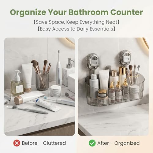 No-Drill Bathroom Suction Storage Box – Large Capacity & Strong Load-Bearing (2PCS-B) - Image 2