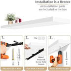 Sorbus Floating Shelves for Wall Storage (48 Inch, 2 Pack, White) - Image 4