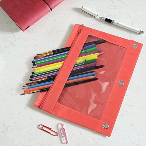 YoeeJob Pencil Pouch for 3 Ring Binder，Zipper Pencil Pouches Bulk，Pencil Case Pouch with Clear Window for Class, School, Office, 6 Colors-24 Packs - Image 6