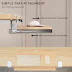 VIVO Light Wood Clamp-on 20 x 11 in Keyboard Tray, MOUNT-KB05ES-A - Image 5