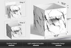 Sorbus 11 x 11 Storage Cubes, Foldable Fabric Bins (4 Pack, Marble White) - Image 3