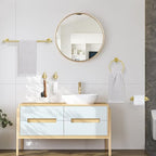 TURS Brushed Gold 5 Piece Bathroom Hardware Set, SUS304 Stainless Steel Bath Towel Bar Set, 23.6 Inch Round Bathroom Accessories Kit Wall Mounted - Image 6