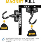 DIYMAG Magnetic Hooks,170lbs Heavy Duty Magnets with Hook Black 24 Pack - Image 4