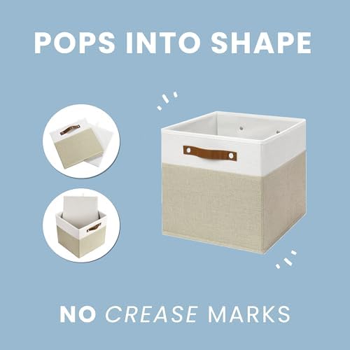 OrganiHaus 11x11 Cube Storage Bins, Set of 4 - Fabric Storage Cubes - Image 6