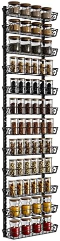 SWOMMOLY Wall Mount Spice Rack Organizer, 12-Tier Adjustable Dual-Use Shelf by SWOMMOLY