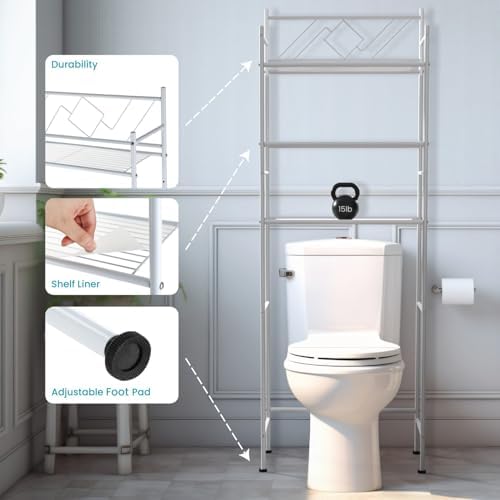 Home Zone Living Over-the-Toilet Bathroom Storage Cabinet Organizer - Image 6
