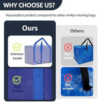 Moving Bags Heavy Duty Extra Large, Moving Boxes, Moving Supplies Essentials, Blue Storage Bins with Lids, Plastic Packing Totes, Storage Bags for Clothes with Handles & Zippers(Blue, 8 Pack) - Image 4