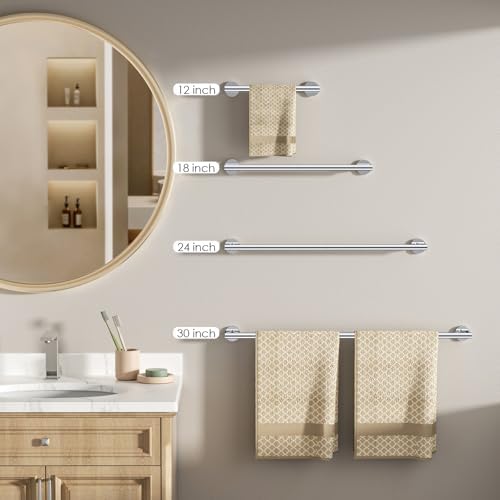 FORIOUS Towel Bar Towel Racks for Bathroom Wall Mounted 21" Chrome - Image 4