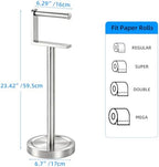 Heavy Duty Toilet Paper Holder Stand, Stable Weighted Base Toilet Paper Holder Free Standing, Stainless Steel Bathroom Free Standing Toilet Paper Roll Holder, Silver Tissue Rack - Image 5