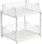 Under Sink Organizer, White 2-Tier Pull Out Cabinet Organizer - Image 5