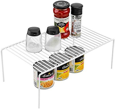 Redrubbit Large (15.7 x 9. 4 Inch) Cabinet Storage Shelf Rack, Rustproof Kitchen Counter and Cabinet Shelf, Storage Rack Organizer for Kitchen, Fridge, Cabinet, Bathroom, Set of 4 - Image 5