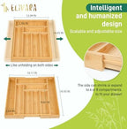100% Bamboo Expandable Drawer Organizer - Adjustable Utensil and Cutlery Tray for Kitchen, Office, and Bathroom Storage. - Image 4